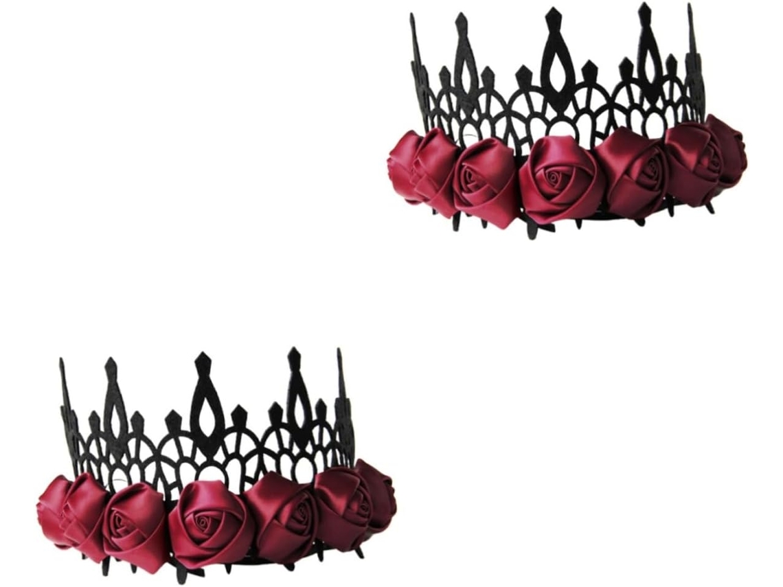 Conjunto De 2 Peças De Acessórios De Cabelo E Joias Góticas Para Noivas, Ideal Para O Halloween E O Dia Dos Mortos.