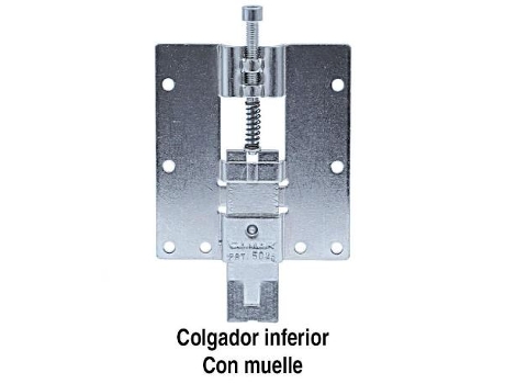 Colgador panel pannello inferior zincado 50kg con muelle. patentado.