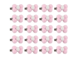 20pcs Gravatinhas Pequenas Para Cachorros Filhotes Yorkie Clips Florais De Cabelo Para Cães Rosa