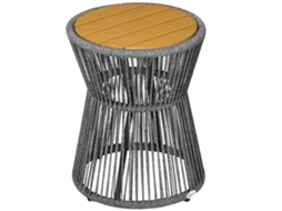 Mesa Bistrô Plástico Pés Ajustáveis Cinza Natural VELTRIX