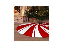 Saia De Árvore De Natal Super Macia Com Padrão De Espiral Vermelha Igvtrade (120120cm)