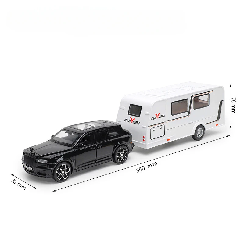 (preto) Miniatura De Autocaravana Cullinan Em Escala 1/32 - Liga Metálica Fundida - Com Efeitos Sonoros E Luminosos - Miniatura De Autocaravana