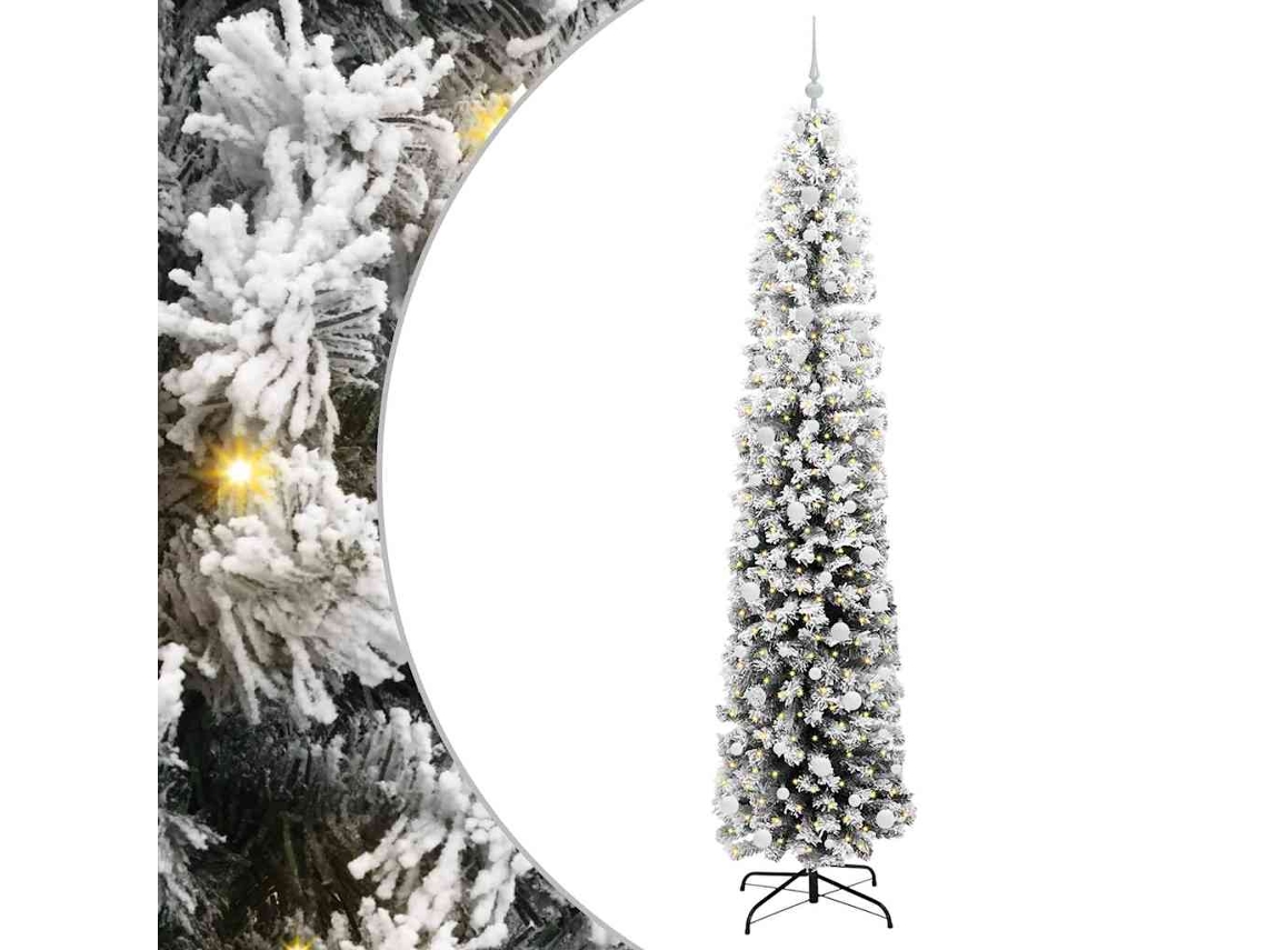 Árvore De Natal Slim Moderna Vidaxl Verde Pvc (240 Cm)