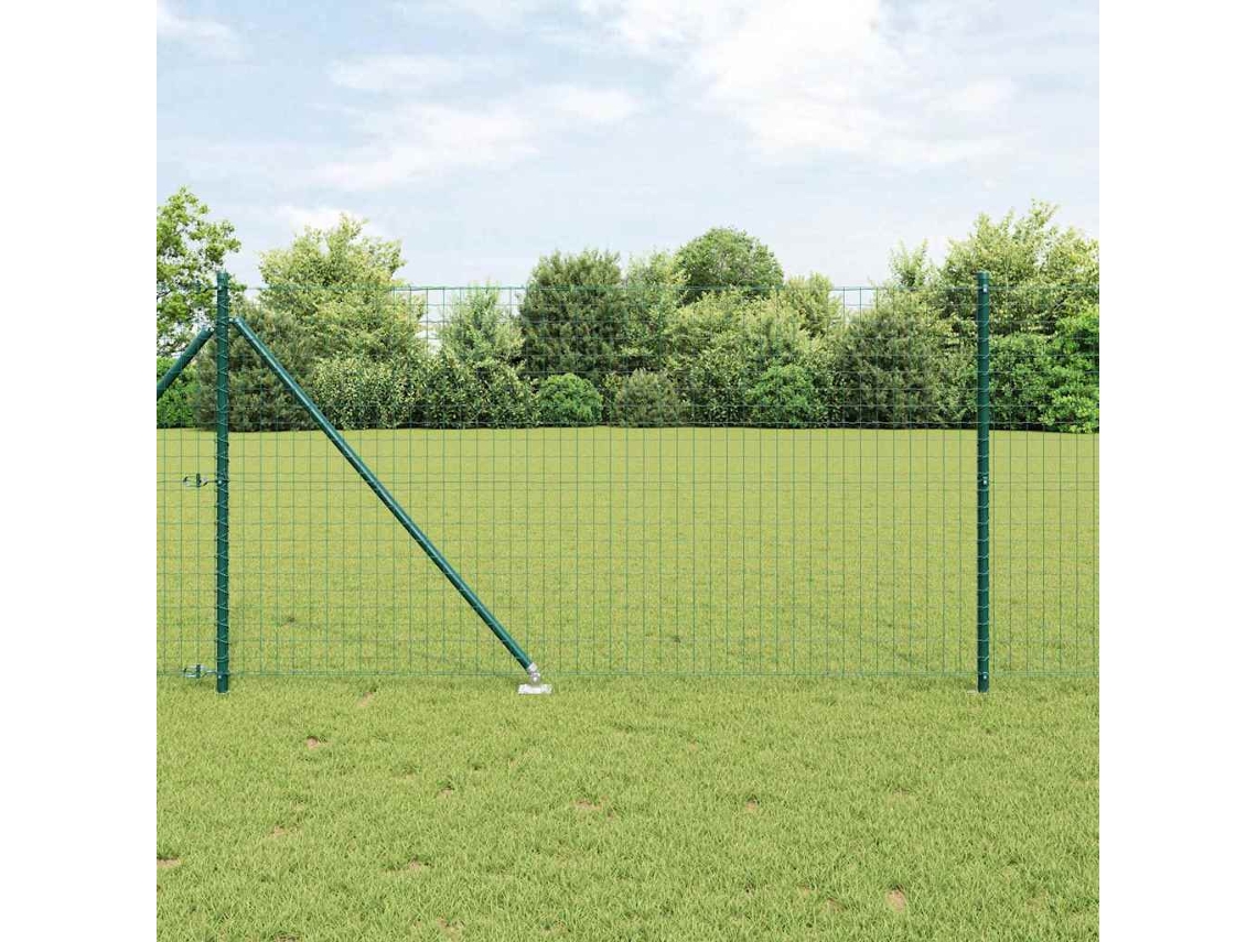 Vidaxl Cerca Europeia Com Pontas 25 X 1 M Aço Revestido De Pvc Verde