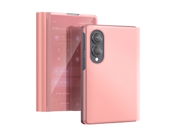 Capa Tipo Livro Espelho Para Galaxy Z Fold8 Efeito Couro Com Suporte