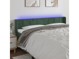 Cama com Cabeceira Luzes Led PANGSHIYUAN Madeira Veludo Verde (183x16x78)