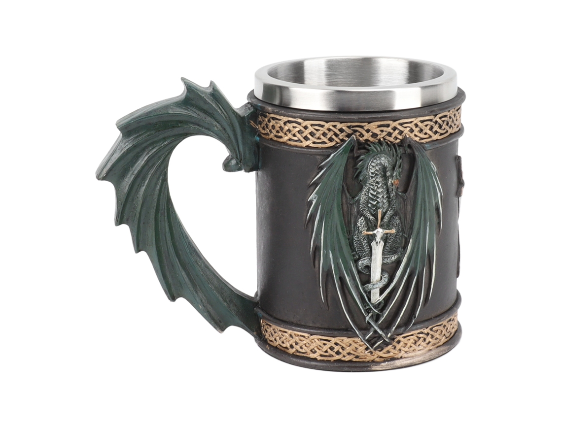 Caneca de Aço Inoxidável Estilo Retro Dragão Pirata Grande Capacidade para Cerveja Café | S/MARCA