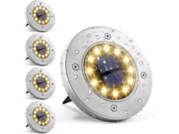 Conjunto de 4 Luminária Solar de Solo 12 Leds AQUAFORGE