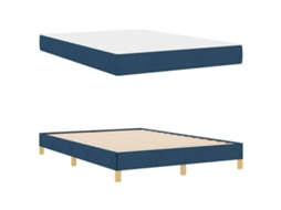 Conjunto 1 Cama Box Vidaxl Azul Tecido (140 X 200 Cm)