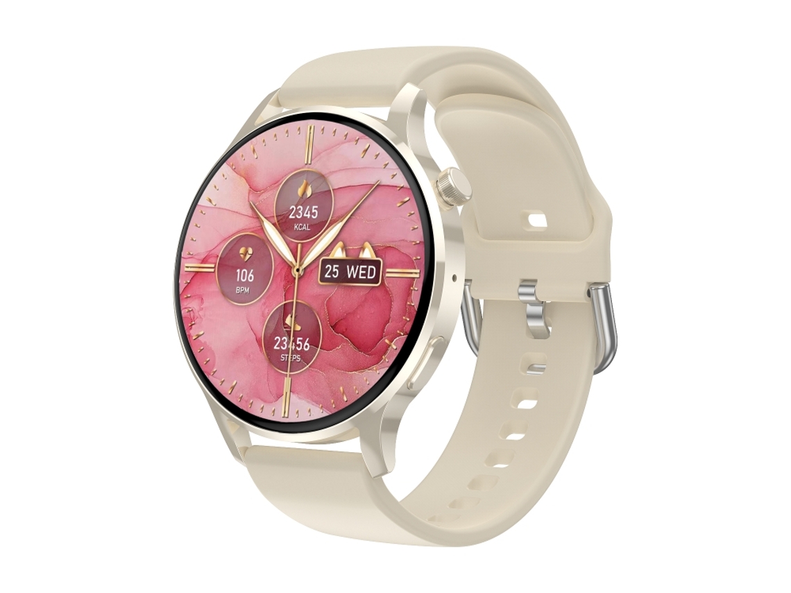 (prateado) Smartwatch Com Tela Amoled De 1,3 Polegadas, Carregamento Sem Fio E Nfc.