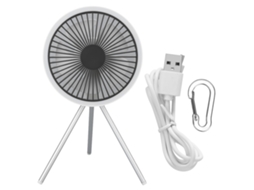 Ventilador de Camping Portátil 3 Níveis Usb com Tripé Desmontável Branco