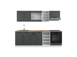 Cozinha R-Line, 240 cm, PT Carvalho, Casa de campo antracite/branco, Vicco
