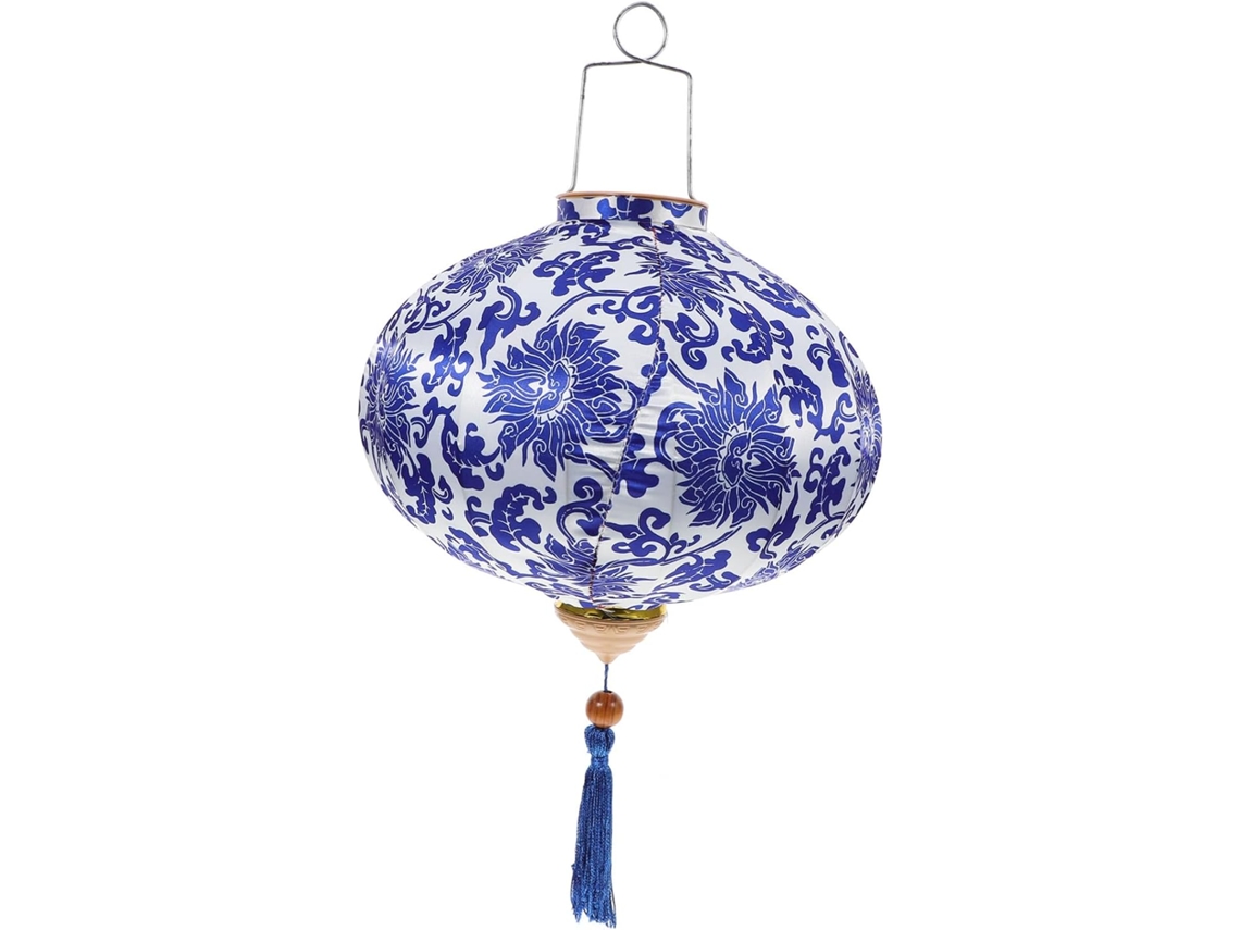 Lanterna Suspensa Asiática em Tecido de Cetim Impermeável, Design Antigo Elegante, para Decoração. SFUSHOS