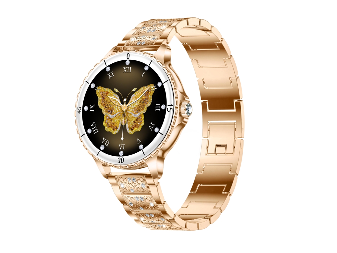 Smartwatch Com Tela Amoled De 1,27", Monitoramento De Saúde, Funções Femininas E Modos Esportivos (dourado Rosa)