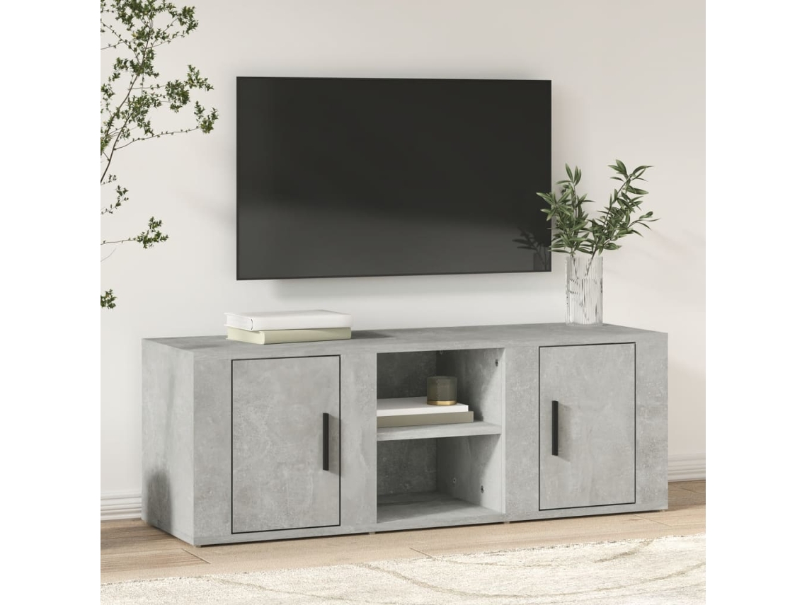 Móvel P/ Tv | Gabinete De Tv | Armário De Tv 100x31,5x35 Cm Derivados Madeira Cinzento Cimento