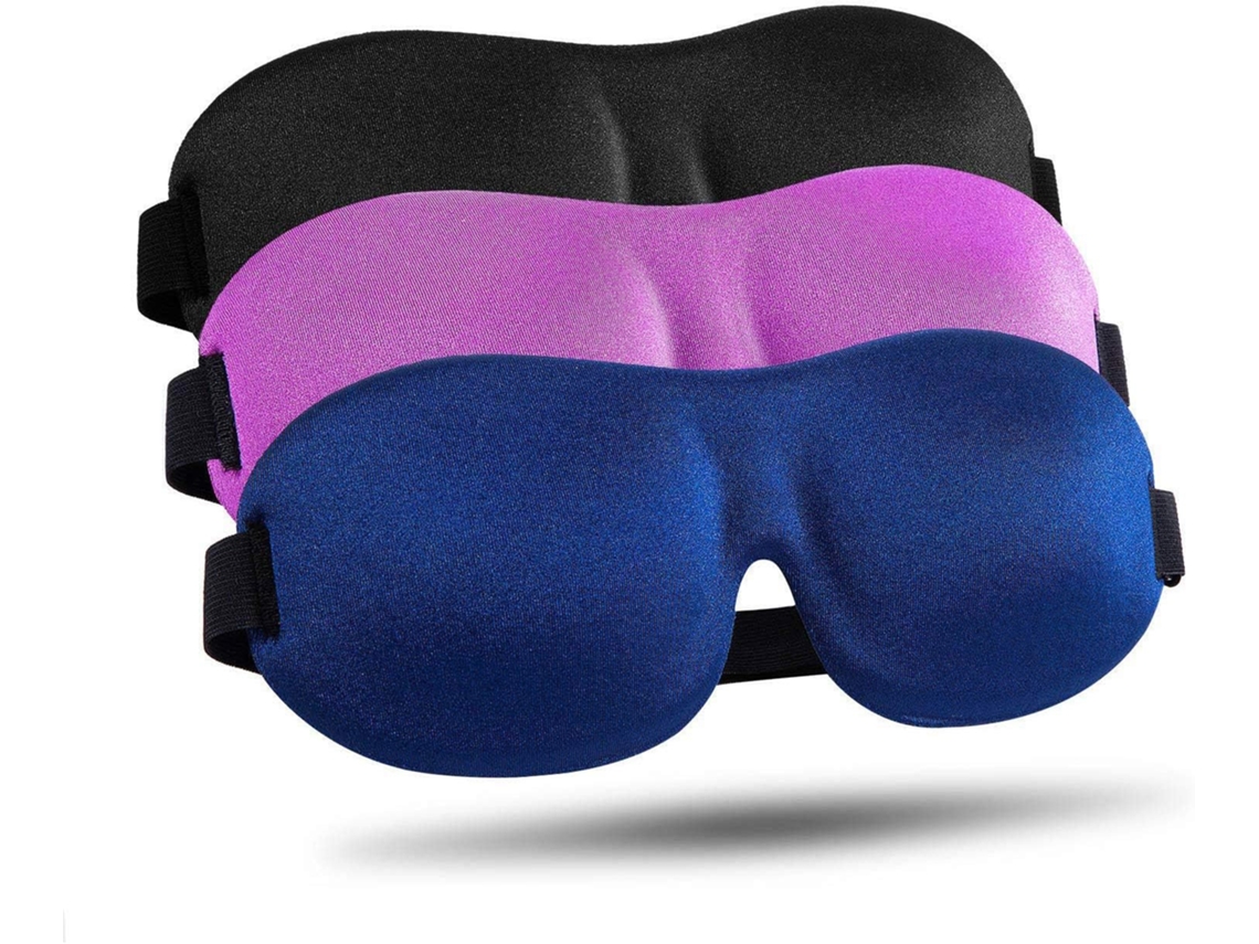 Óculos para Dormir para Quem Dorme de Lado, Pacote com 3 Unidades, Bloqueio Total de Luz, Noturna para Homens e Mulheres AQUAFORGE