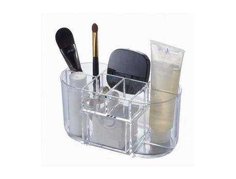 Crilex Organizador Transparente para Cremes Maquiagem Cosméticos Maquiagem 8 Compartimentos 59064