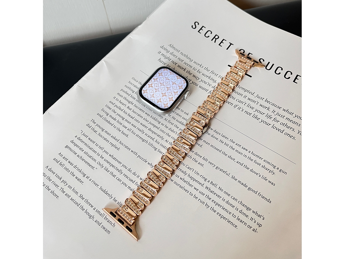 Pulseira De Relógio Com Borboleta Cravejada Diamantes Em Metal Irregular Para Apple Watch S10 Ultra, Huawei Watch 5 4