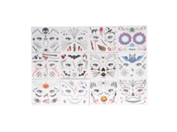 Ats 12 Adesivos de Tatuagem de Halloween Infantil, Engraçados e Assustadores, Decoração para Crianças com Mais de 3 Anos