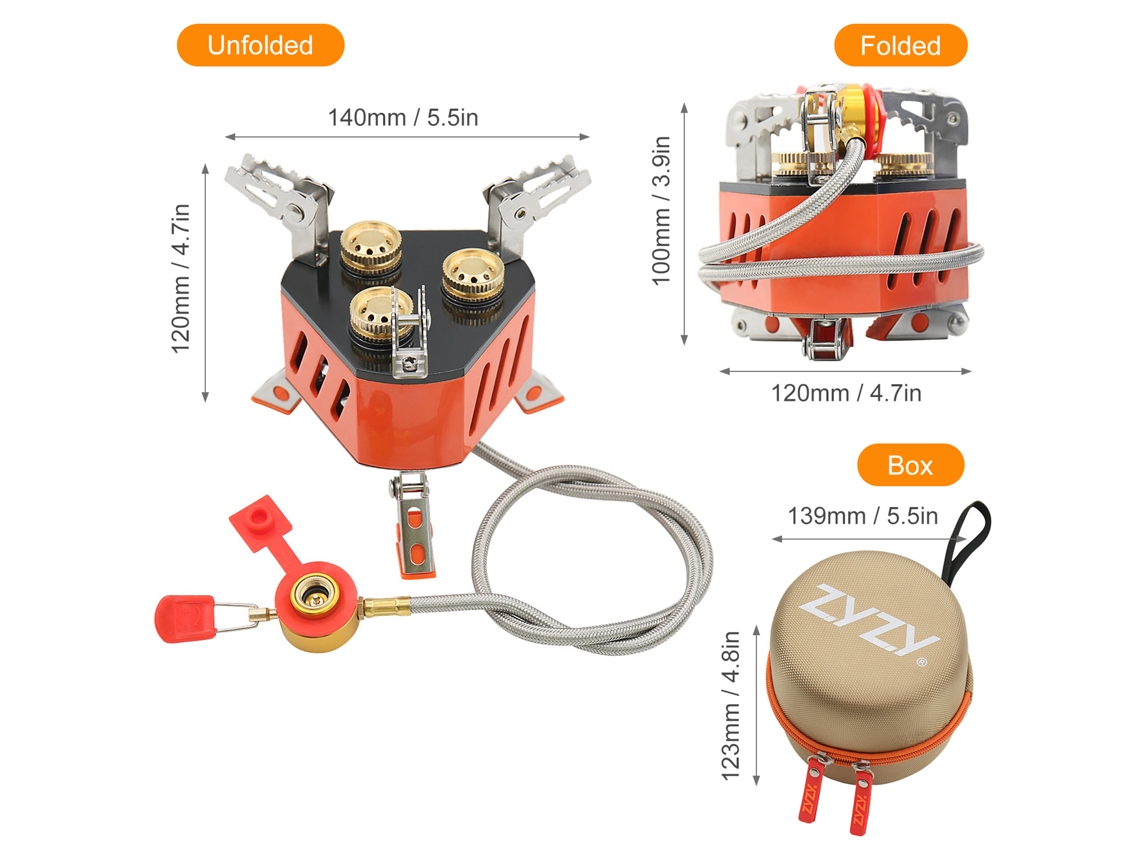 Estufa de Camping 13800w Plegável 3 Núcleos