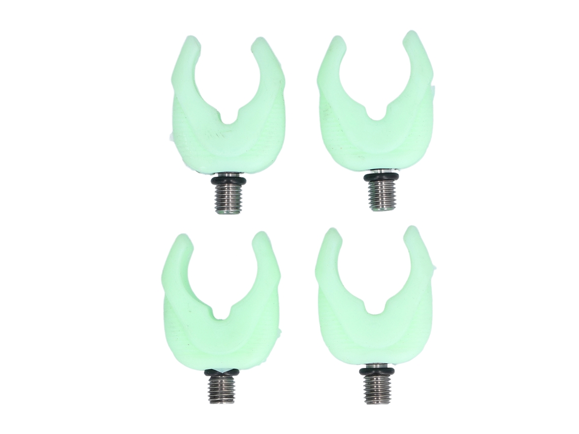 Mali suporte para Vara de Pesca de Carpa com 4 Peças Silicone Grip Luminoso Verde Rosca M3/8