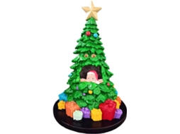 Árvore De Natal Nostálgica, Figuras De Mesa Iluminadas Do Papai Noel |