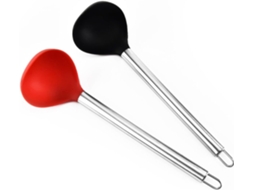 Conjunto De 2 Colheres Sopa Em Silicone E Aço Inoxidável