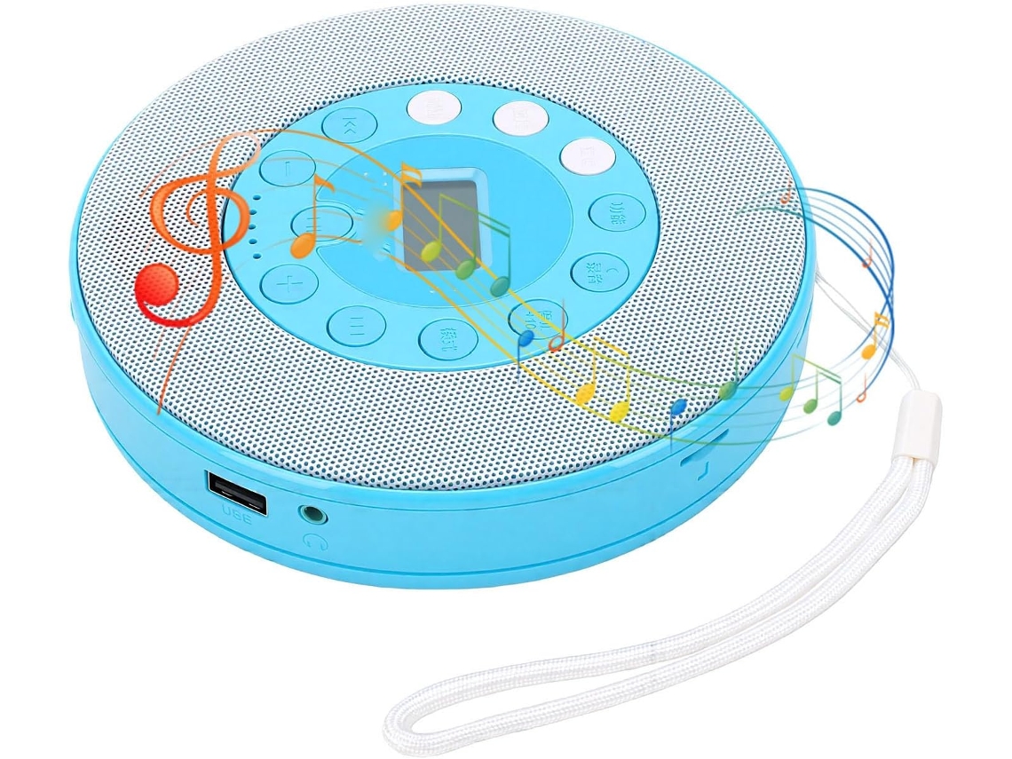 Leitor Cd Garsent Com Alto-falante Integrado, De Bluetooth Recarregável, Reprodutor De Música Portátil Com