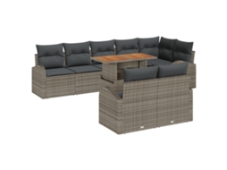 Conjunto 9 Sofá Exterior Vidaxl Cinzento Vime Pe (100 X 55 X 73 Cm)