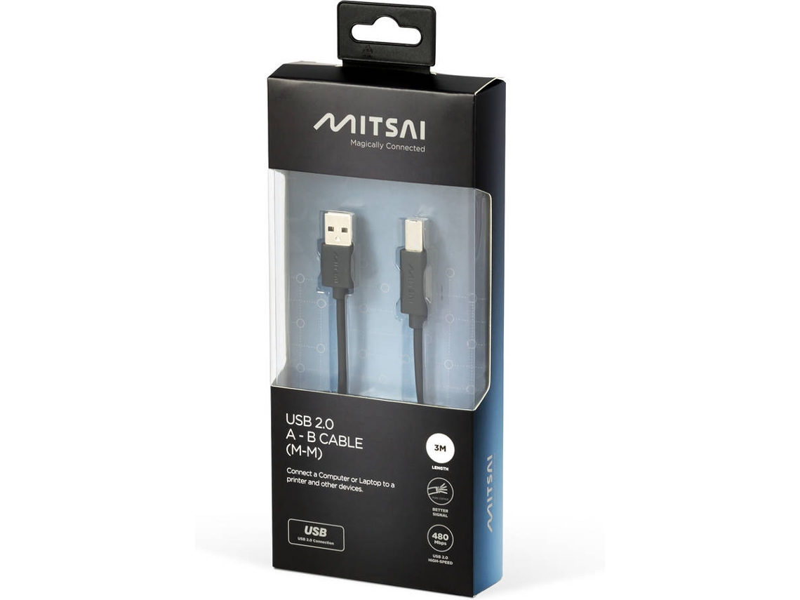 Cabo MITSAI (USB 2.0 - USB B - 3m - Preto)