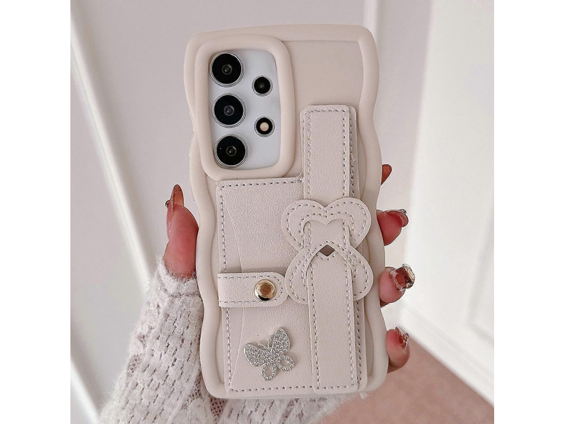 Pulseira De Couro Com Suporte Para Cartão E Capa Para Celular