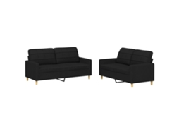Sofa Set, Sofa Sets Vidaxl Preto Tecido (n/a)