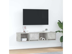 Vidaxl Móveis De Tv 2pcs 60x31x25,5cm Madeira Processada Cinza Cimento
