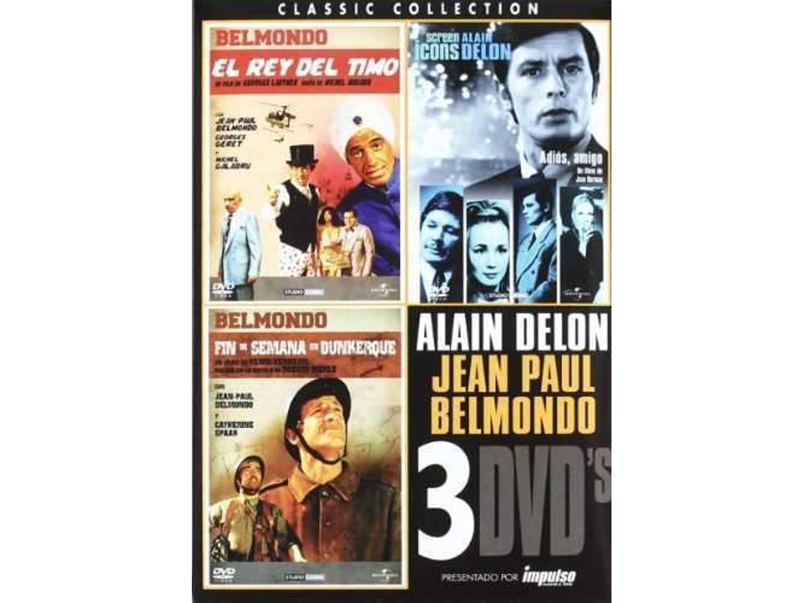 DVD Alain Delon+ Jean Paul Belmondo (3Dvd) (Edição em Espanhol)