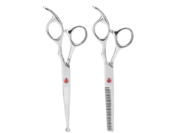 2026 kit de Tesouras Profissionais para Corte e Desmechado de Cabelo, Tesouras de Cabeleireiro Barbearia com Parafuso Vermelho