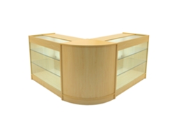 Conjunto de Balcões Comerciais MonsterShop Helios, Maple, 2xK1200 1xCM60, MDF e Vidro Temperado