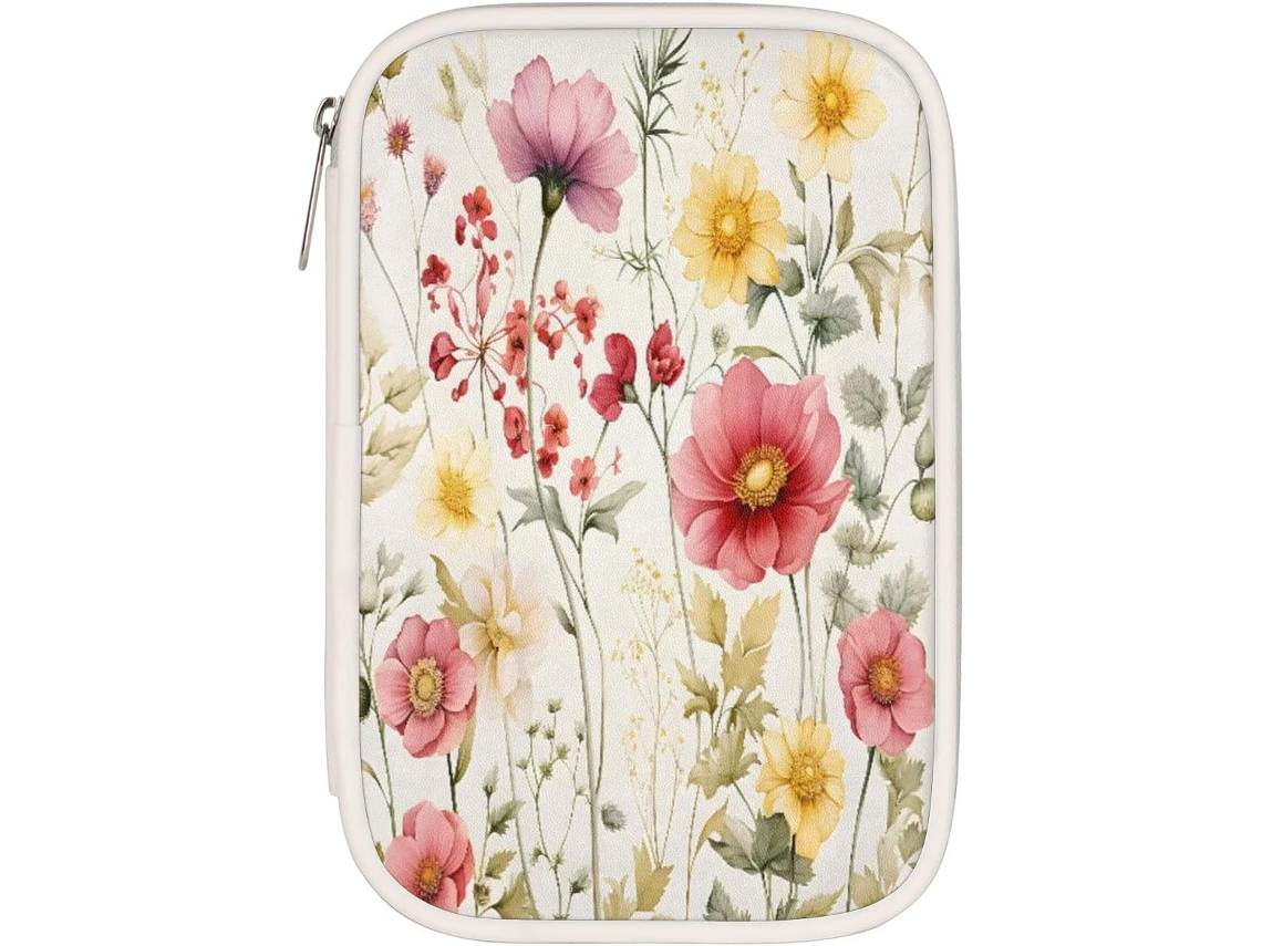 Estojo Lápis Com Estampa Floral Colorida, Organizador De Material Escolar, Estojo Lápis, Bolsa Compartimentada