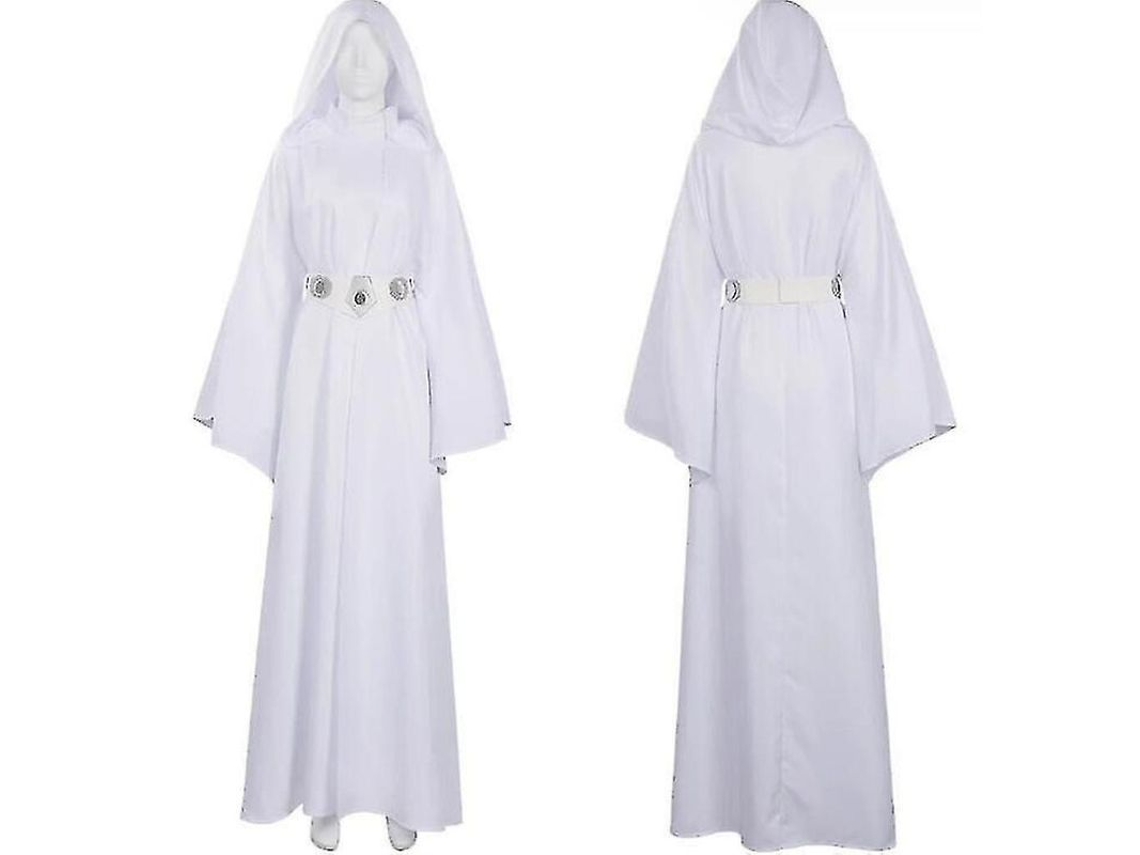 2026 traje de Cosplay de Princesa Leia para Mulher Vestido Branco Star Wars