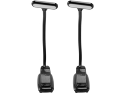 2 Luminárias De Leitura Led Recarregáveis Com Clipe, 3 Modos