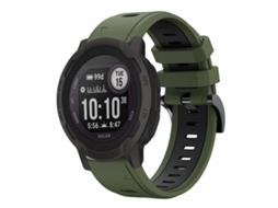 Bracelete para Garmin Instinct 2 Solar silicone esportivo duas cores verde exército + preto (22mm)