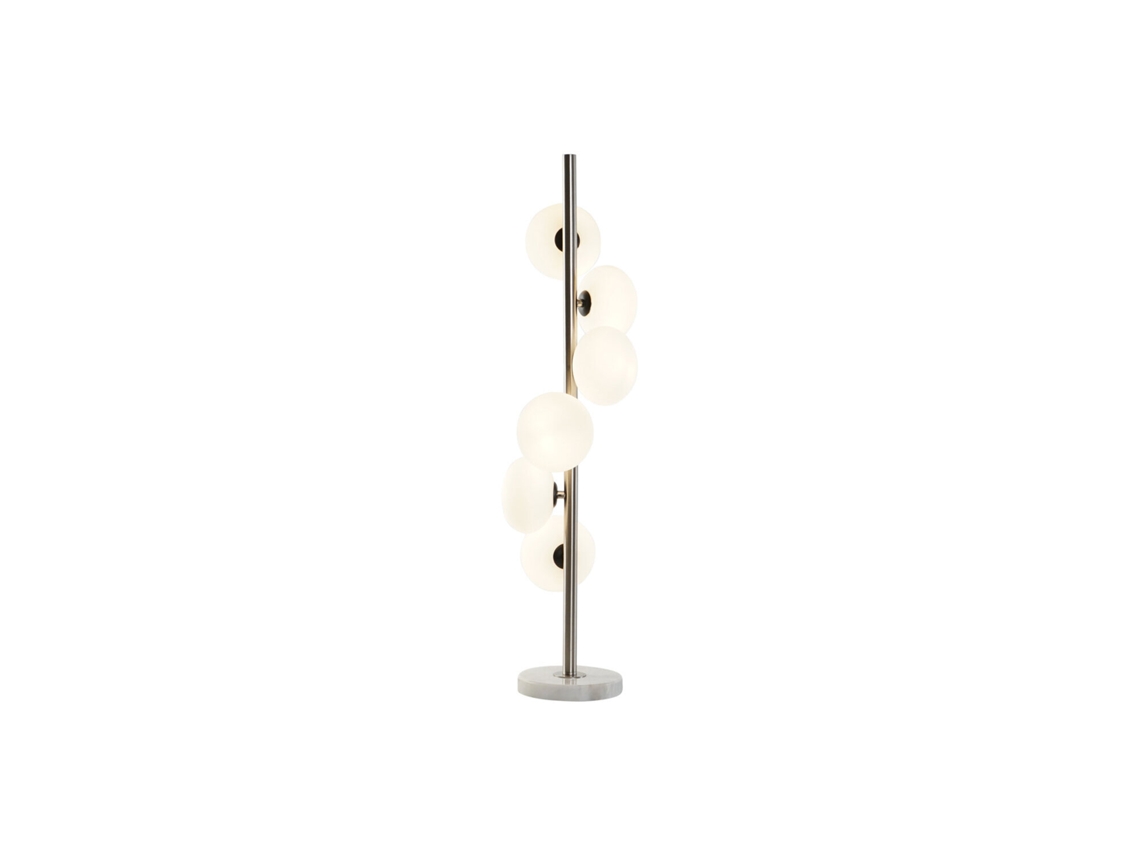 Luminária de Chão em Formato de Bola de Vidro com Efeito Mármore, 20x20x81cm ALEXANDRA HOUSE LIVING