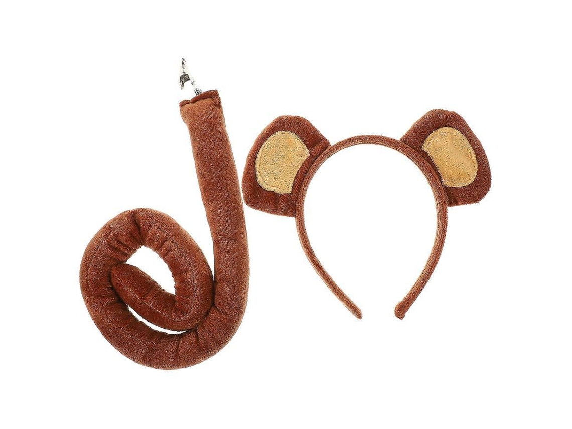 Acessório de Cosplay Macaco com Tiara de Orelhas e Cauda para Festas e Performances