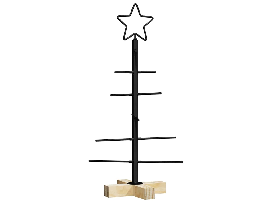 Conjunto 1 Árvore De Natal De Metal Vidaxl Preto Aço (59,5 Cm)