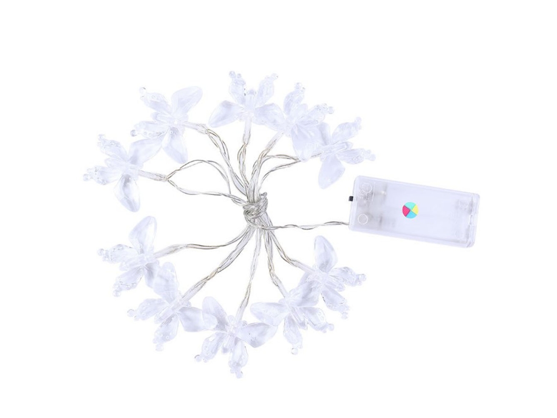 Luzes de Fada em Forma de Borboleta Led 10 Luzes 1.2m Decorativa Natal Casa Jardim