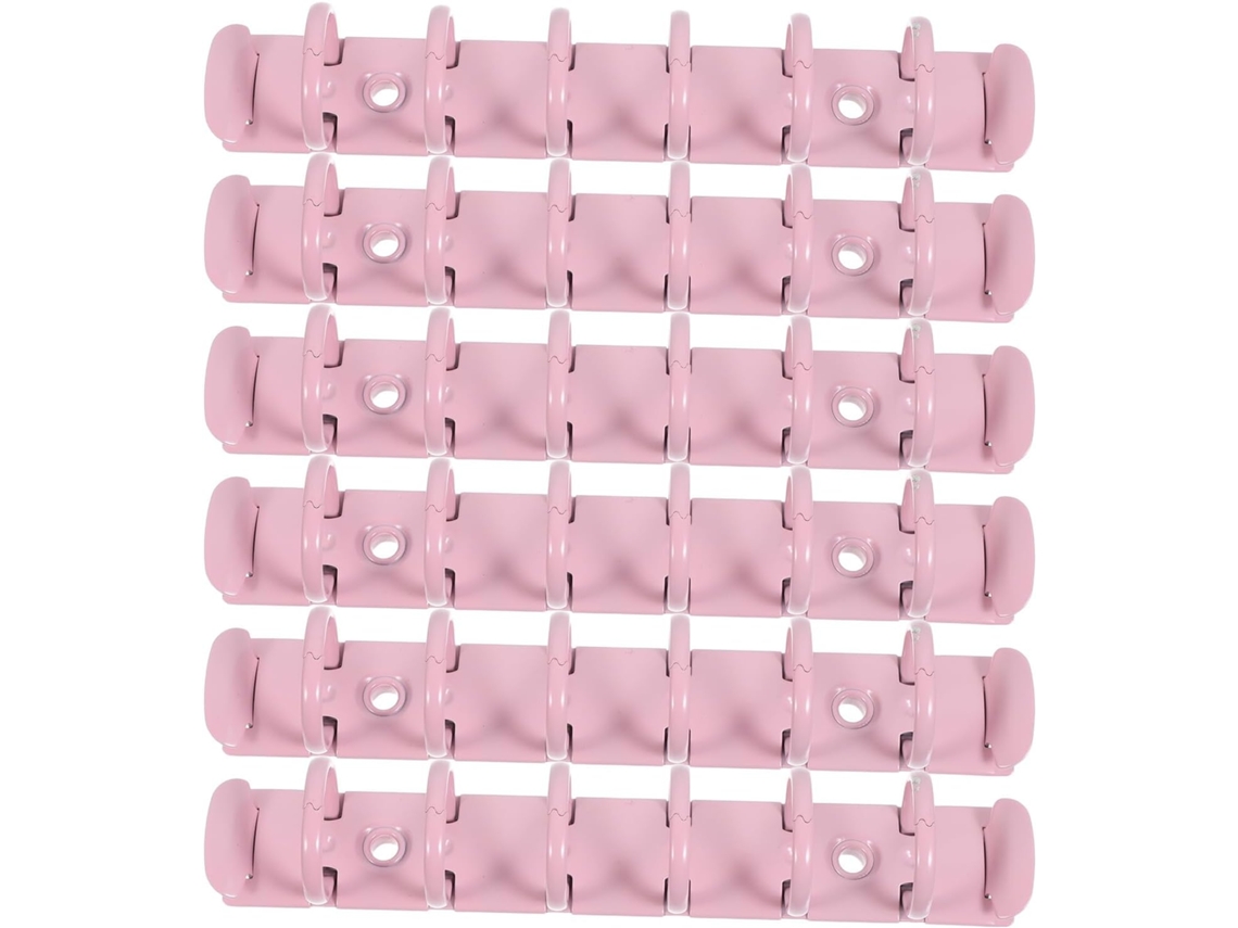Conjunto De 6 Argolas Metal Para Caderno A7, Cor Rosa