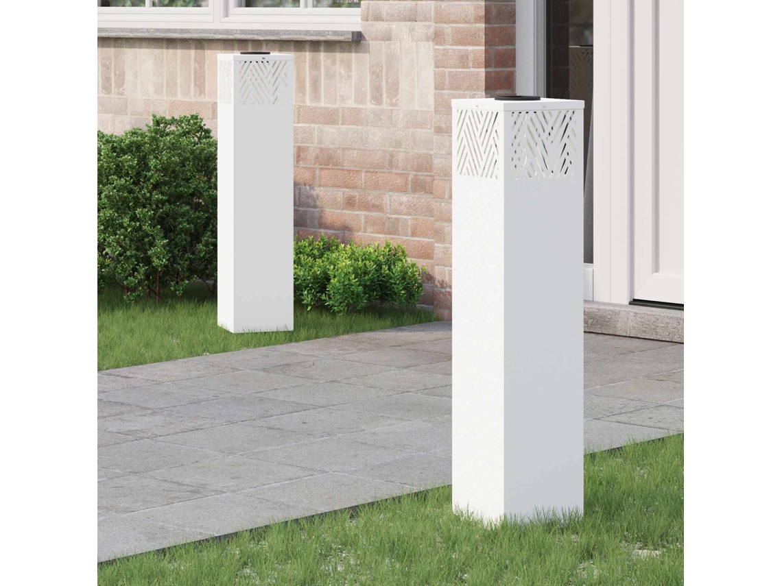 Vidaxl Luz Solar Led De Caminho 2 Pcs Branco Quente 18 X 18 X 80 Cm