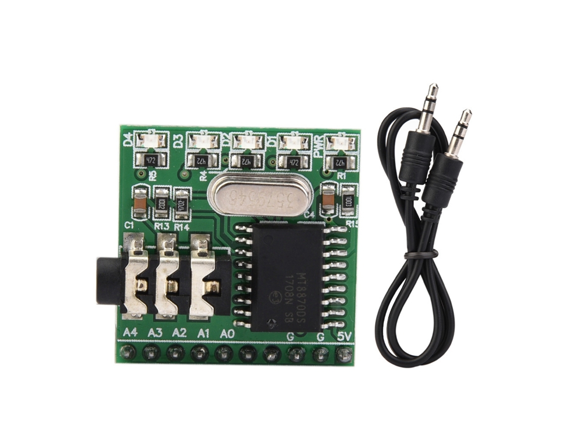 Decodificador de Áudio Dtmf Mt8870d com 5 Leds para Decodificação de Voz | S/MARCA