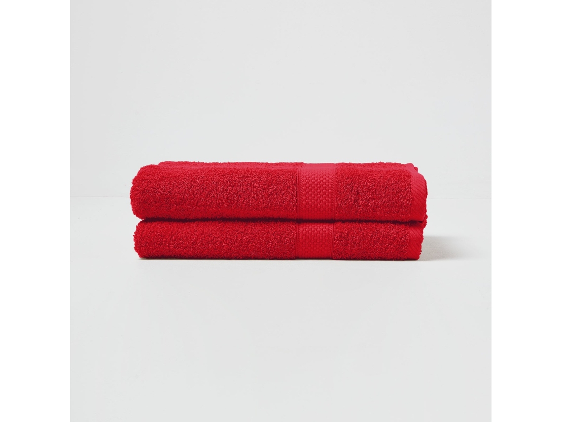 Homescapes Turkish Cotton Bath Towel Set Of 2, Red
