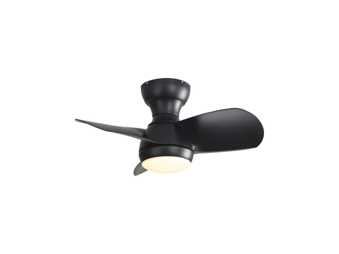 Ventilador Teto 23 Preto Led 3 Cores 3 Pás Abs Controle Remoto Motor Dc Ziwei Store