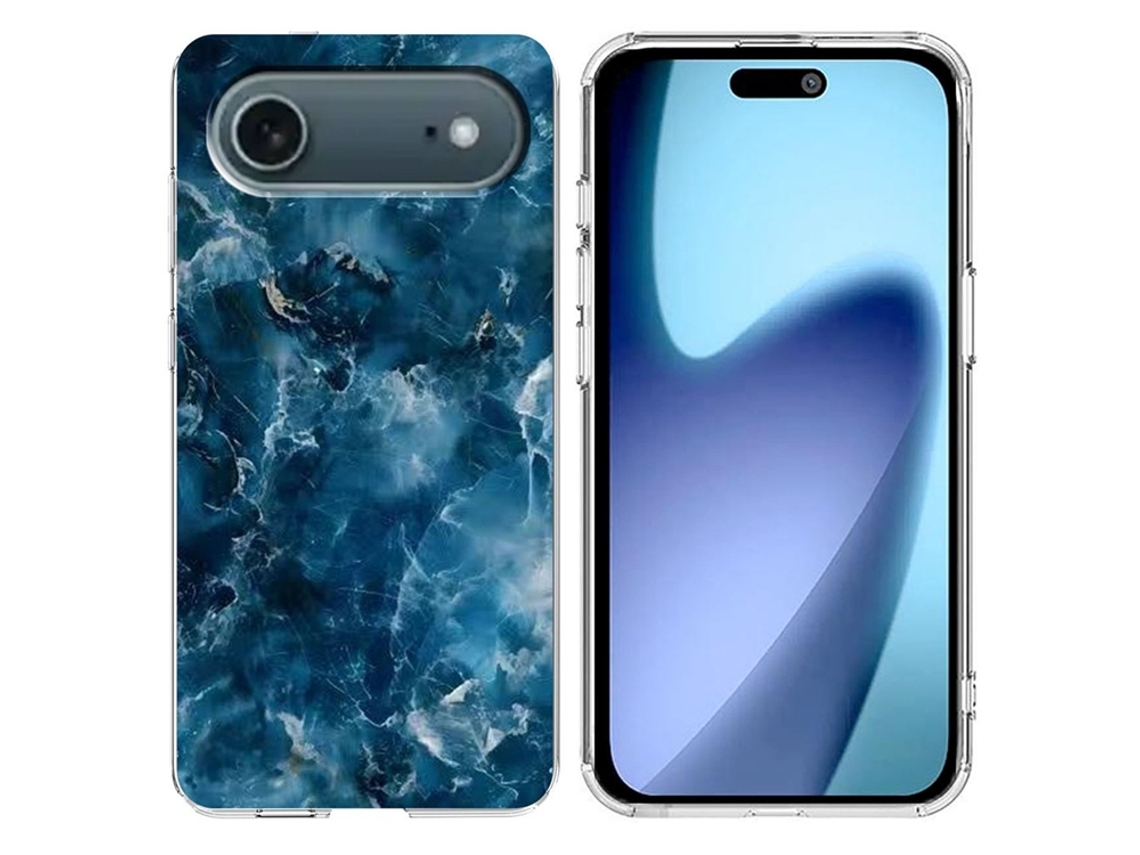Capa Para Celular Iphone Air Com Estampa De Mármore, Macia E Cinza.